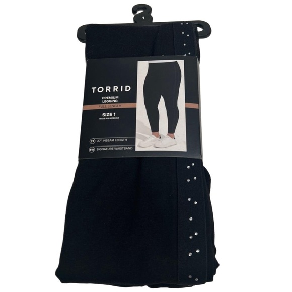 torrid Pants - Torrid Full Length Premium Leggings Black With Rhinestones New In Package